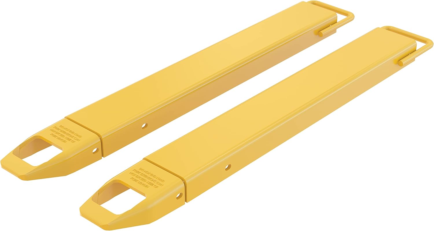 Vestil FE-4-42 Steel Fork Extensions 4 in. x 42 in. 4000 Lb. Capacity Yellow