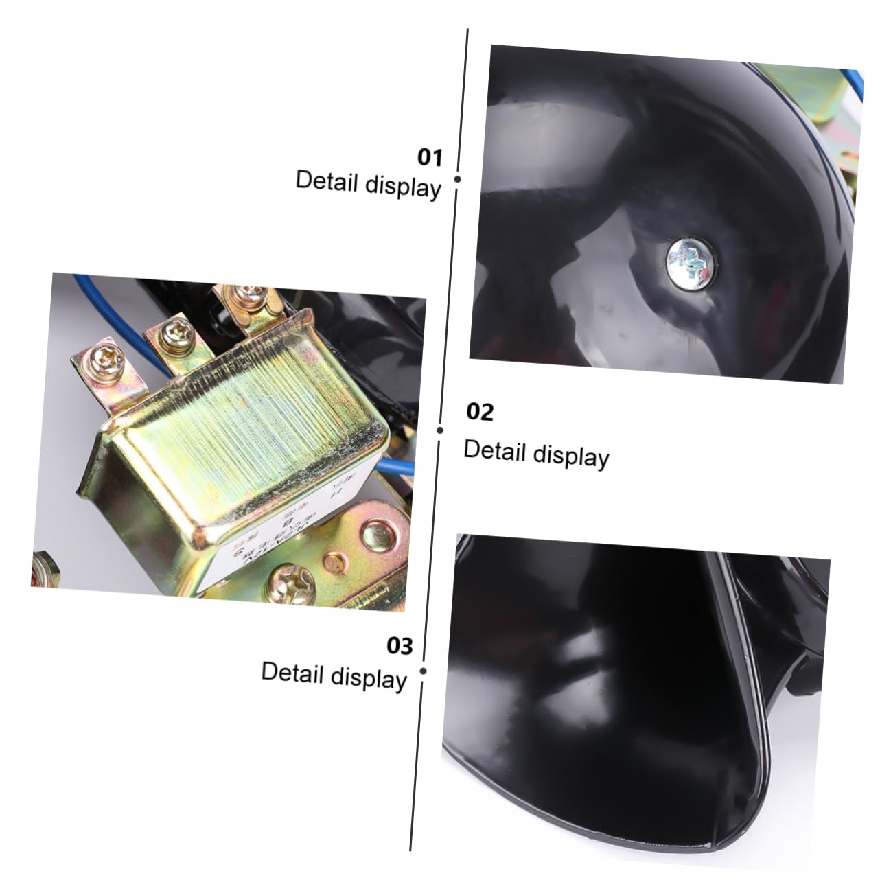Cuerno de Caracol 12v Doble Tono Negro Cobre 2 Piezas