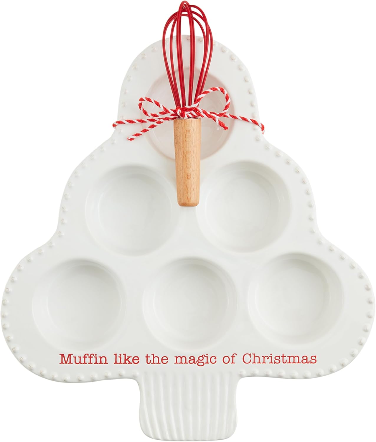 Mud Pie Tree Muffin Pan Set; pan 12" x 8" | whisk 5 1/2"