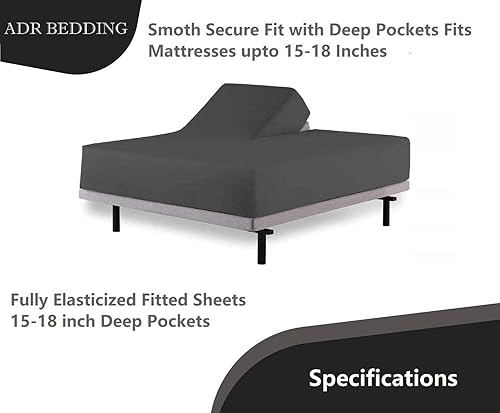 Miniatura 3 de Top Split King - Sábana bajera ajustable con números de sueño, solo sábana bajera de media división, 32 pulgadas de la parte superior, sábana bajera