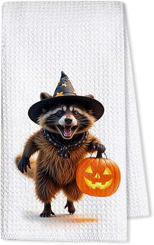 Miniatura 16 de Divertidas y espeluznantes toallas de mano de Halloween para baño, 1 toalla de cocina decoración de calavera, toallas decorativas góticas