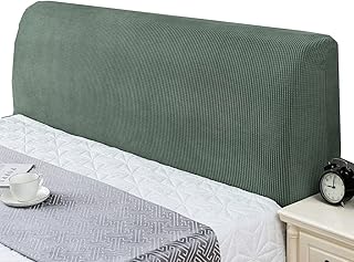 uyeoco Housses De Tête De Lit, 150/180CM Stretch Doux, Couverture De Tête De Lit Protecteur Antipoussière pour Tête De Lit Rembourrée Version Améliorée Extensible Tête De Lit Housse Gris