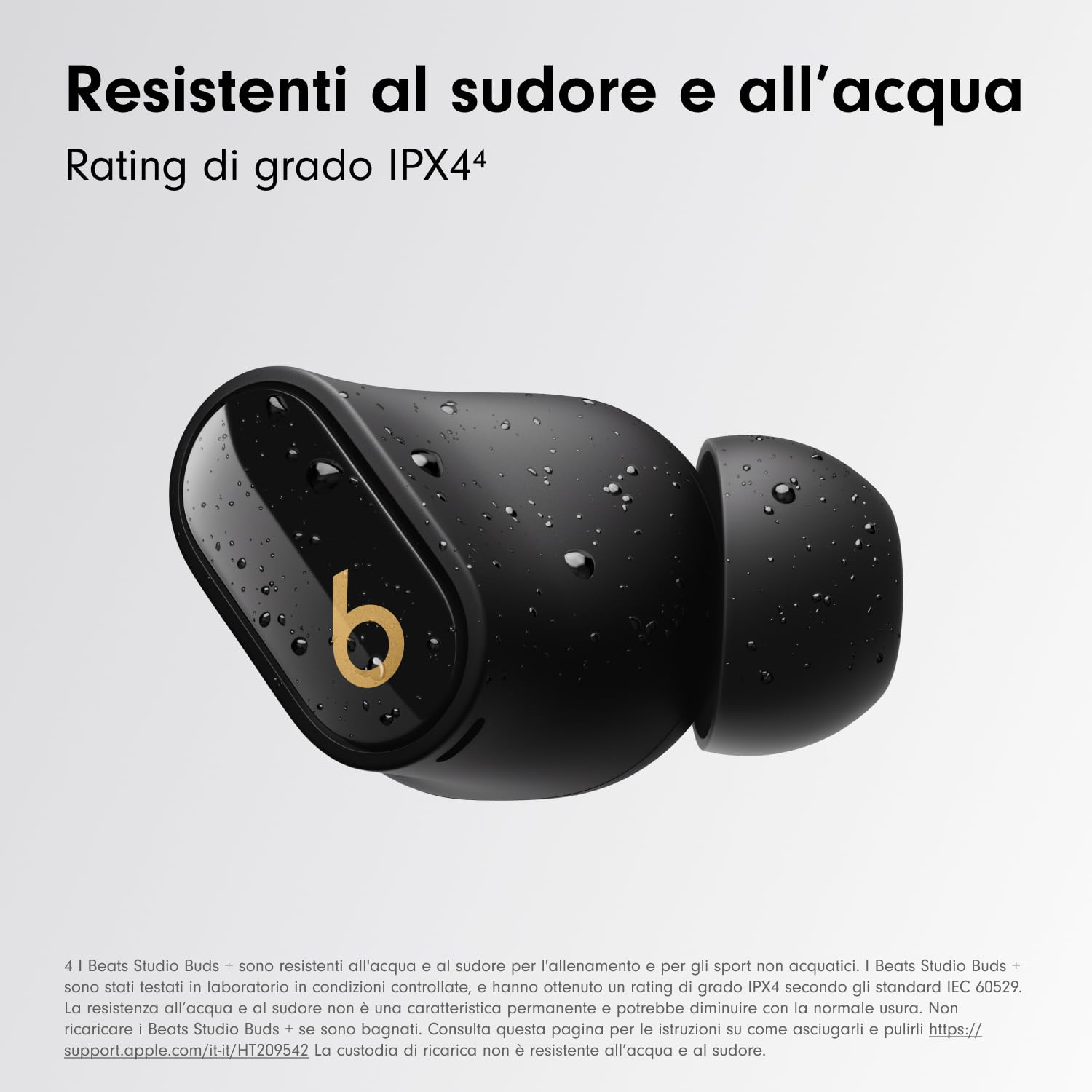 Beats Studio Buds + | Auricolari true wireless con cancellazione del rumore, compatibilità Apple e Android migliorata, microfono incorporato, cuffie Bluetooth resistenti al sudore - Nero e oro