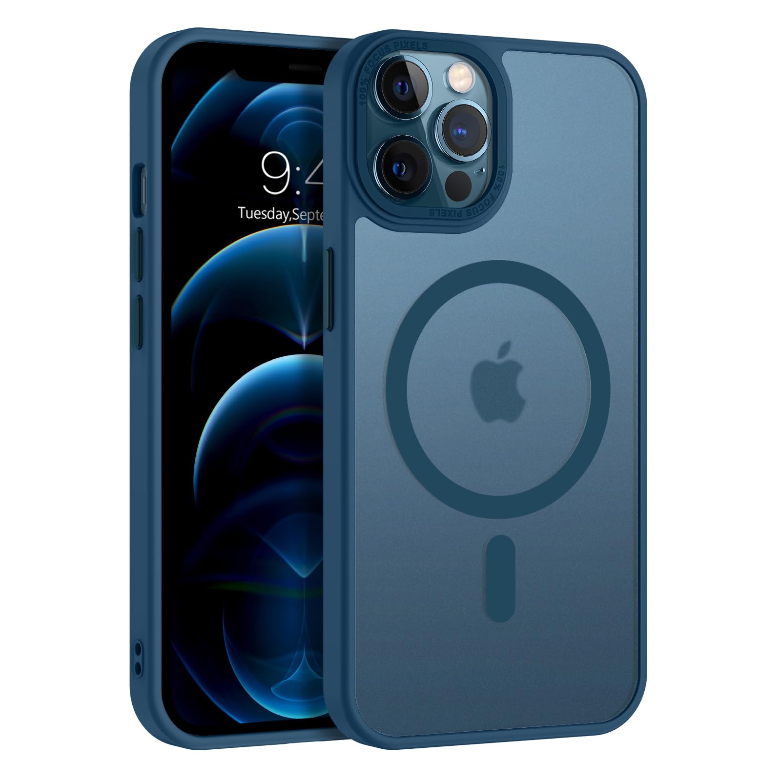 VENINGO Cover Magnetica per Realme 12 Pro 5G Custodia compatibile con MagSafe Cover Realme 12 Pro 5G Traslucida Opaca Sottile Antiurto Protettiva Custodia per Realme 12 Pro Plus 5G 6,7 Pollici Nero