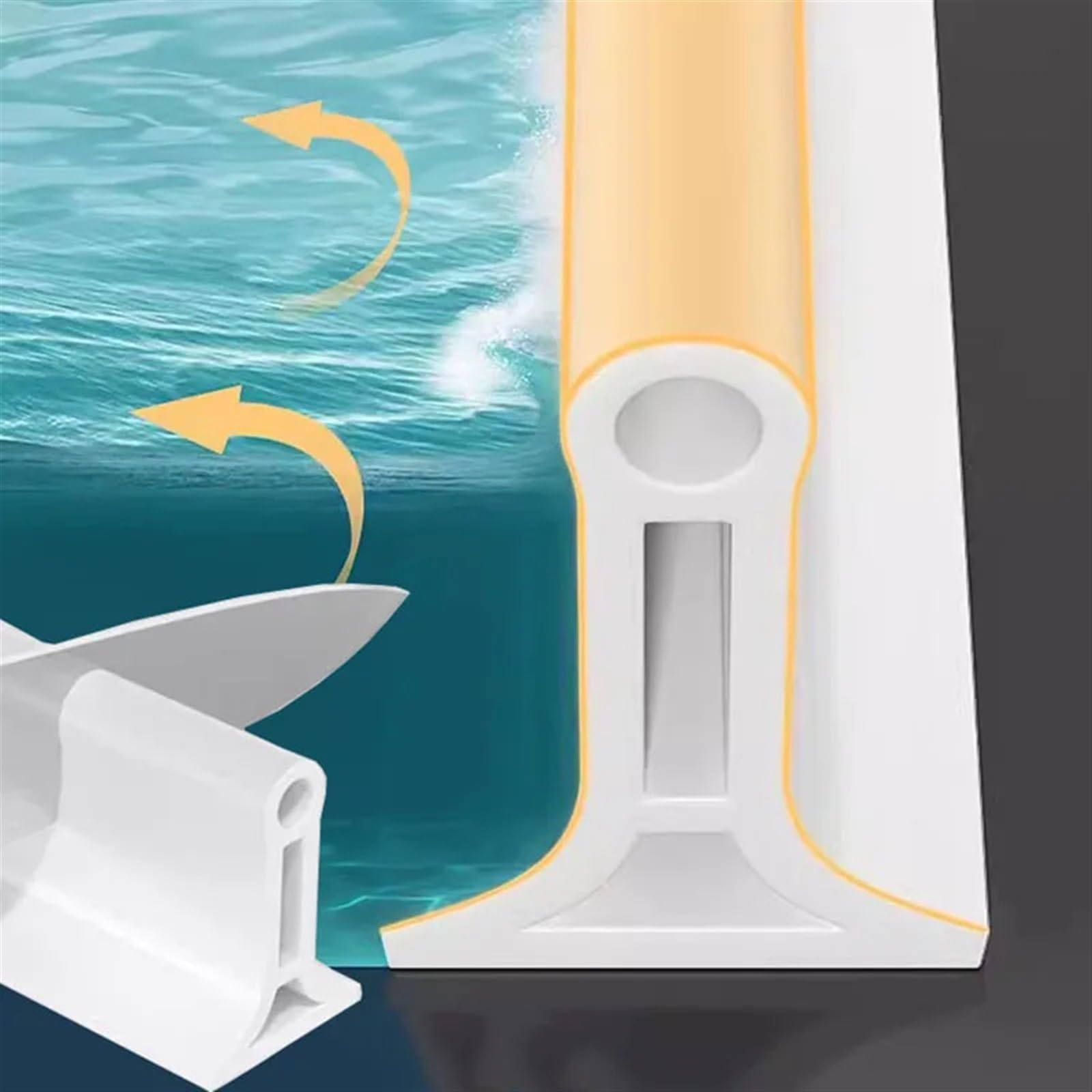 Barriera Antiallagamento Doccia Soglia doccia pieghevole Sistema di ritenzione della barriera della diga dell'acqua Mantieni l'acqua all'interno della striscia autoadesiva impermeabile for bagnato e a