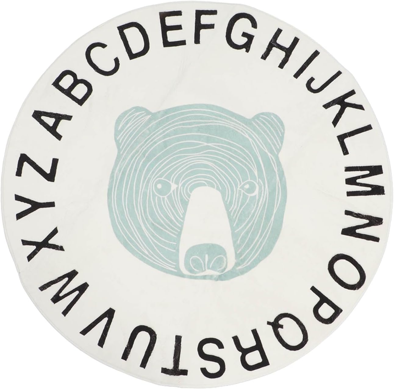 Horoper Round Area Rug,Carpet Bedroom Rug Super Soft Anti Slip Cartoon Animal Kids Play Mat Kids Nursery Washable Area Rugs Cute Circle Rug Play for Nursing Room 39.4in Diameter(Bear)