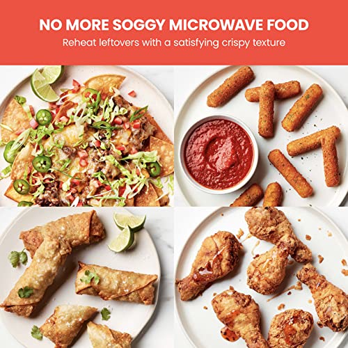 Chefman Microcrisp Countertop Digital Microwave Oven, Unique "Cook & Crisp" Power Combo, 1.1 Cu Ft, Dual-Cook 1000W Microwave + 1500W Crisper, 6 Touch Presets, Digital Display, Stainless Steel Handle #TOP4