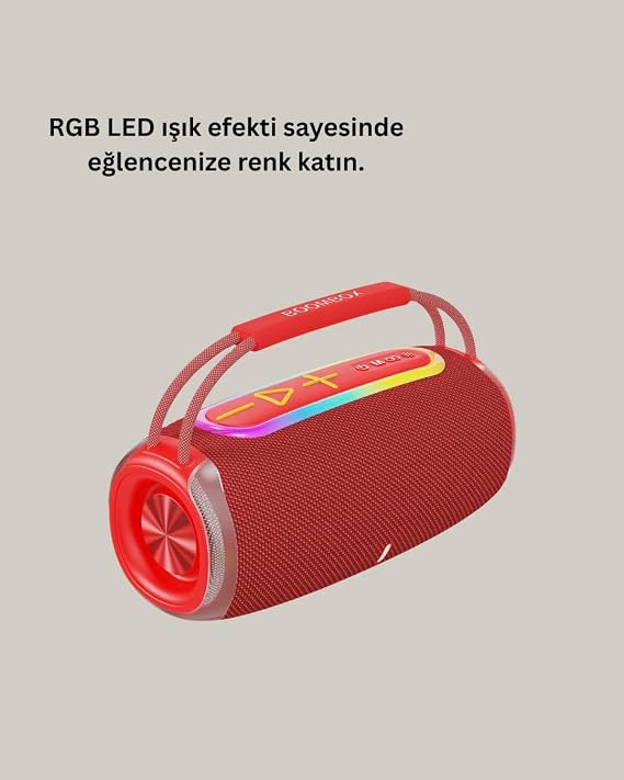 RGB LED Işıklı 20W Taşınabilir Hoparlör Bluetooth 5.3 + Type-C Şarj