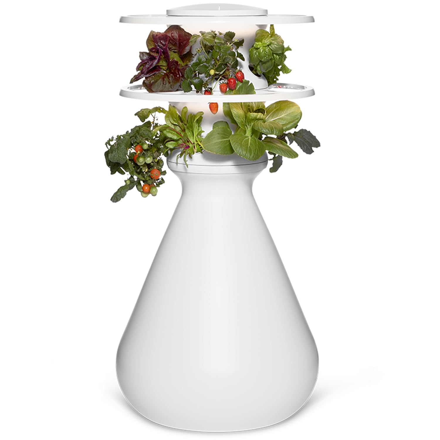 Farmstand Starter Kit with Glow Rings and 12 Seedling Credits | Tiny Hydroponic Growing System Kit | Vertical Garden Planter Tower | 3ft 8in Tall