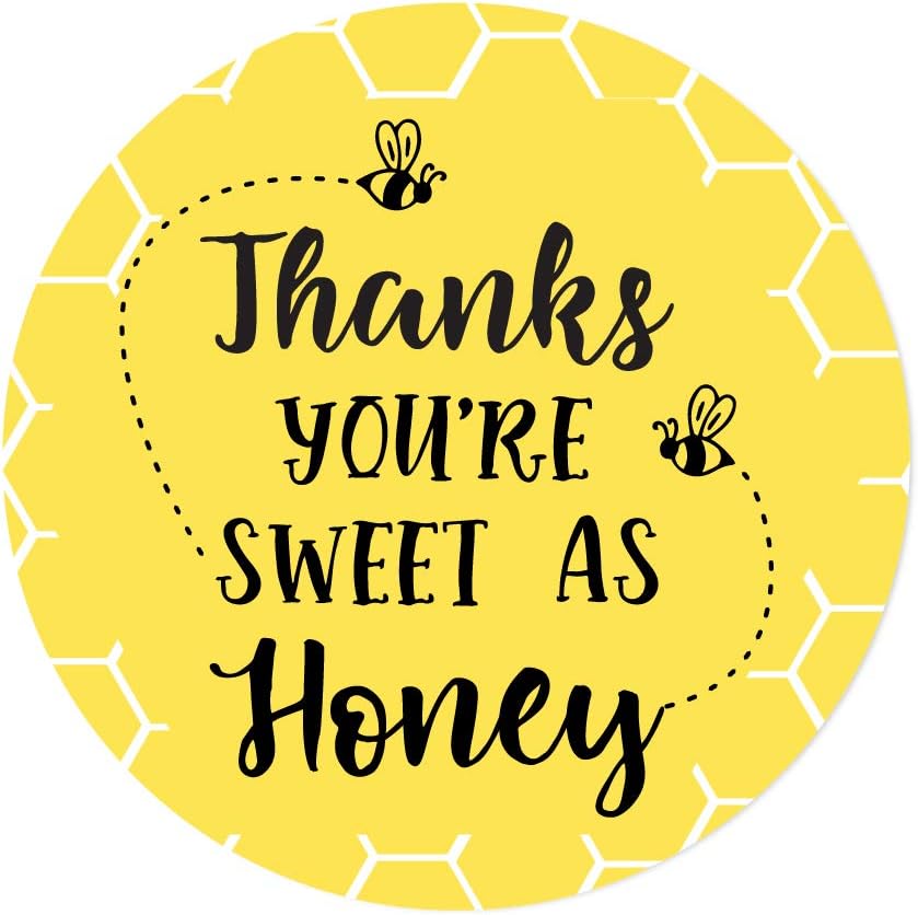 Andaz Press Busy Little Bee Black and Yellow Baby Shower Birthday Party Collection, Party Favor Bags, Thanks You're Sweet As Honey, 20-Pack