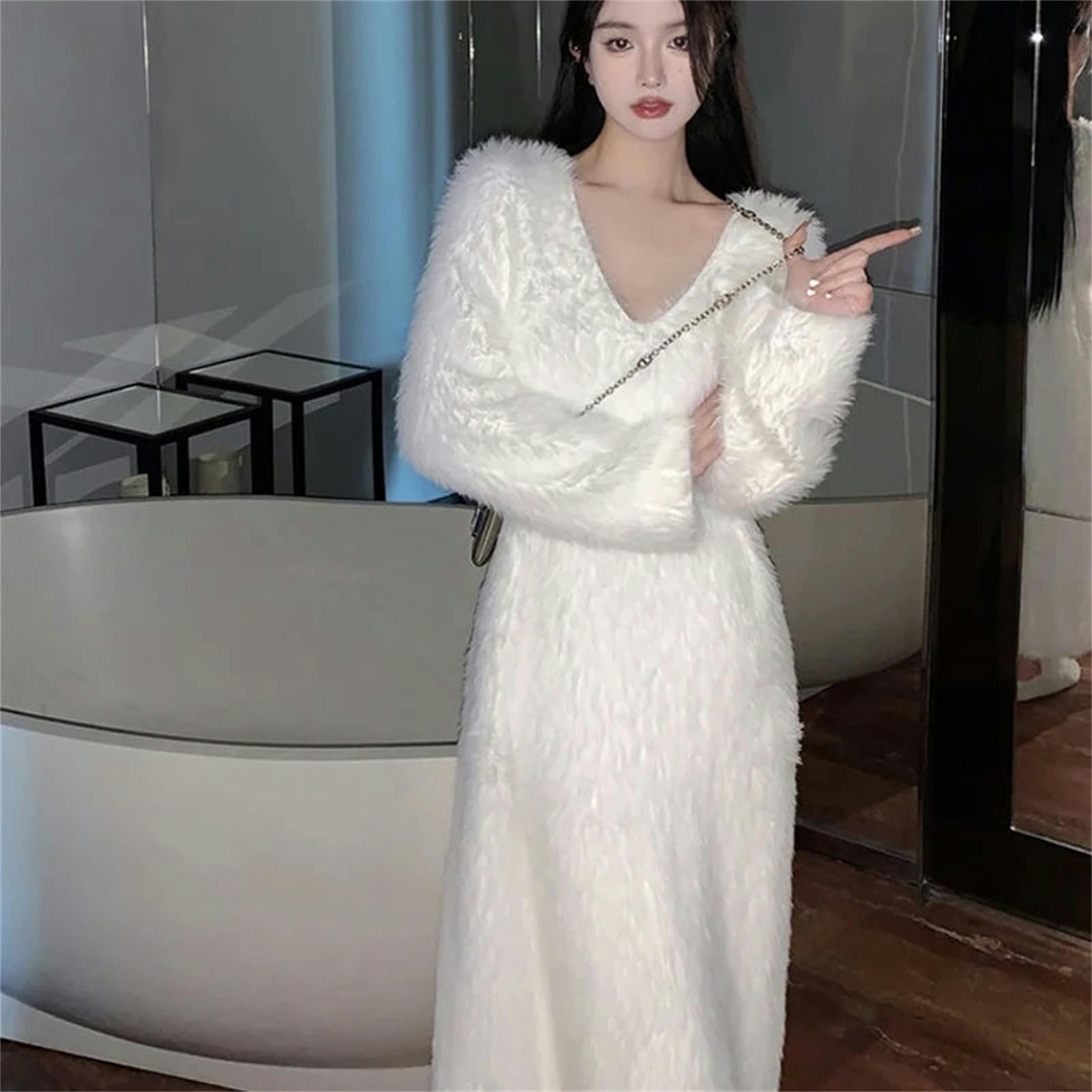 MdybF Pijamas de Mujer de Algodon La Señora del Pijama Lleva Pijama En El Salón Familiar Relajado