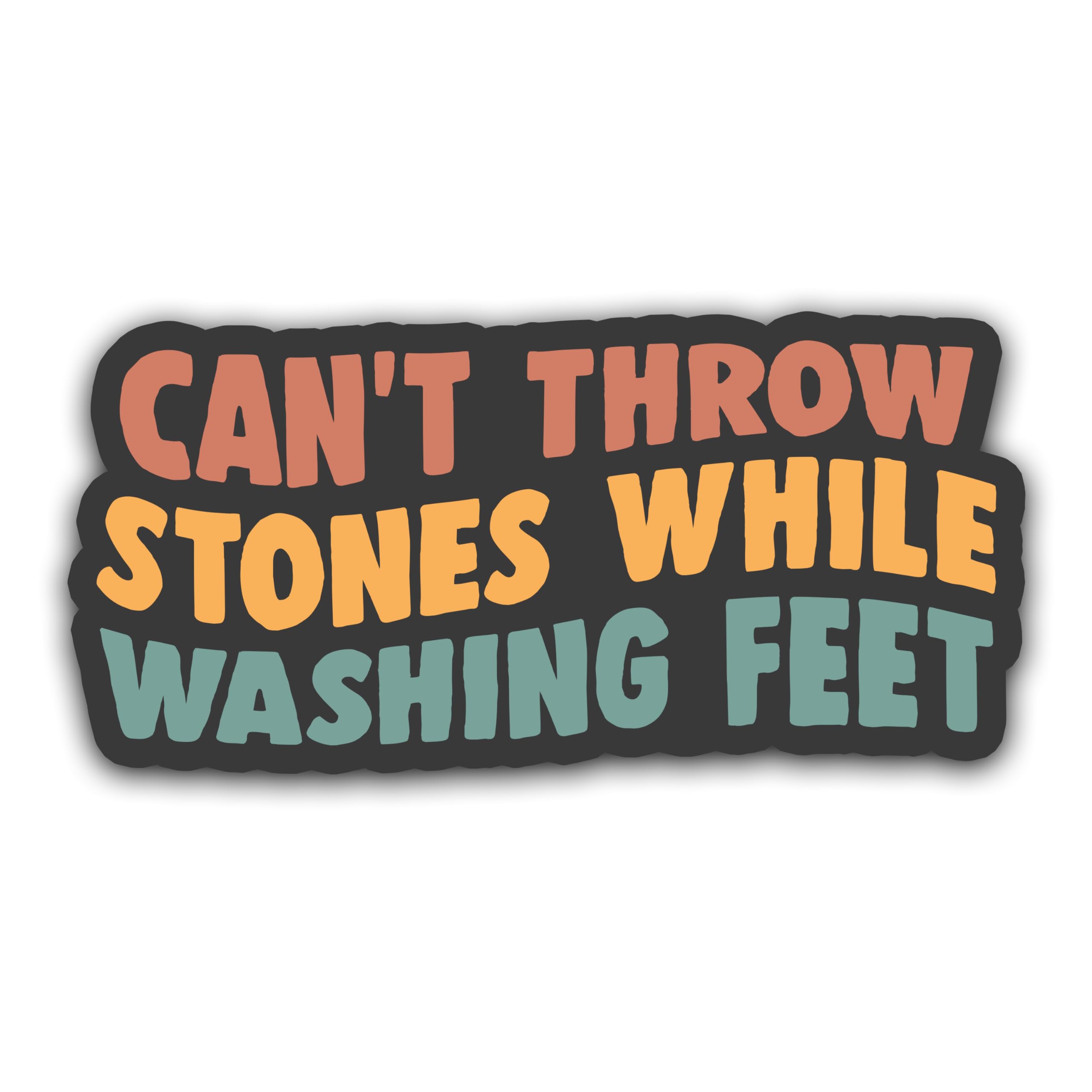 Milleyz Can't Throw Stones While Washing Feet Sticker, Religious Stickers, Christian Stickers, Retro Sticker, Water Assitant Die-Cut Vinyl Decals for Laptop Phone Water Bottles, Christmas Gifts
