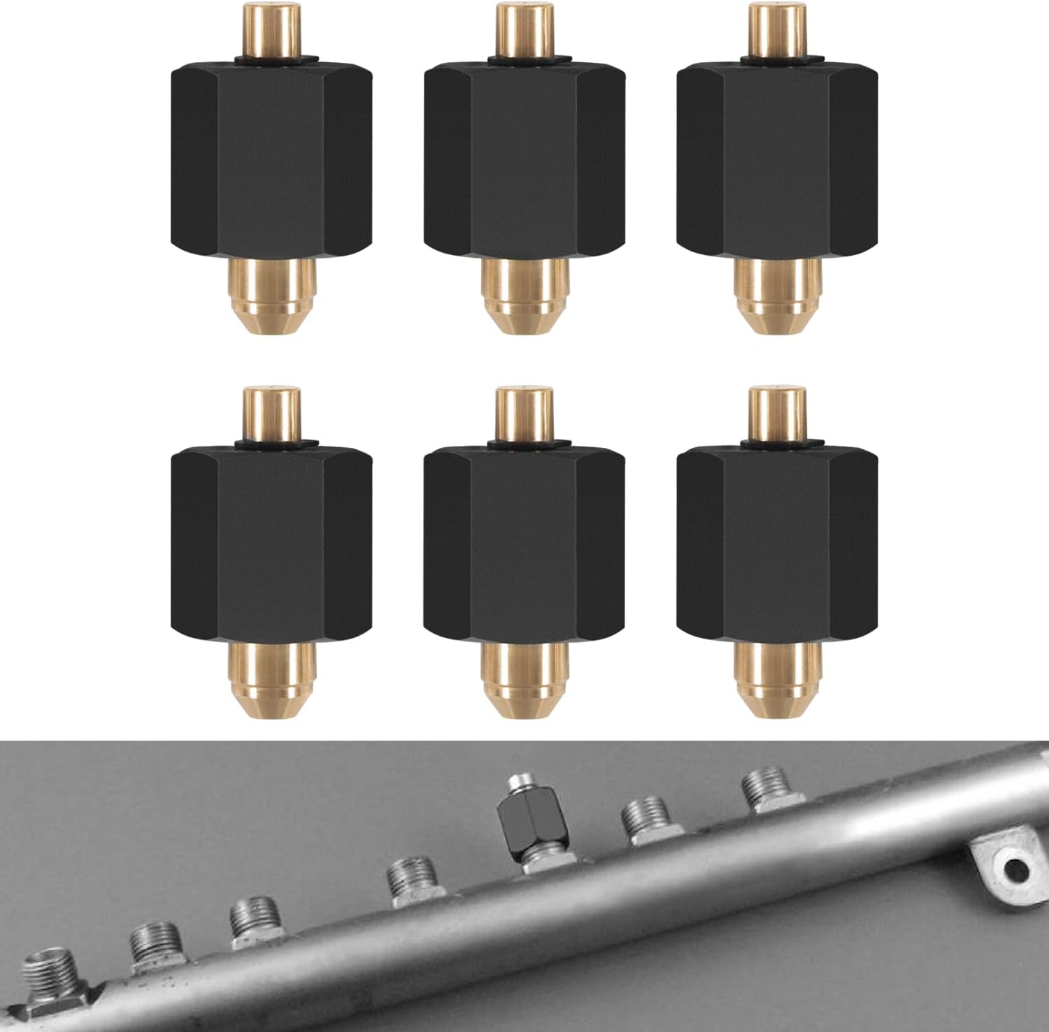 Bonbo 9864A 9864 Diesel Rail Fuel Injector Block Off Cap Tool Set, Fuel Pressure Test Adapter Kit for 2007-2018 Dodge Ram Cummins 6.7L, and 2006-2010 GMC Chevy Duramax 6.6L LBZ LMM, 6-PCS Set