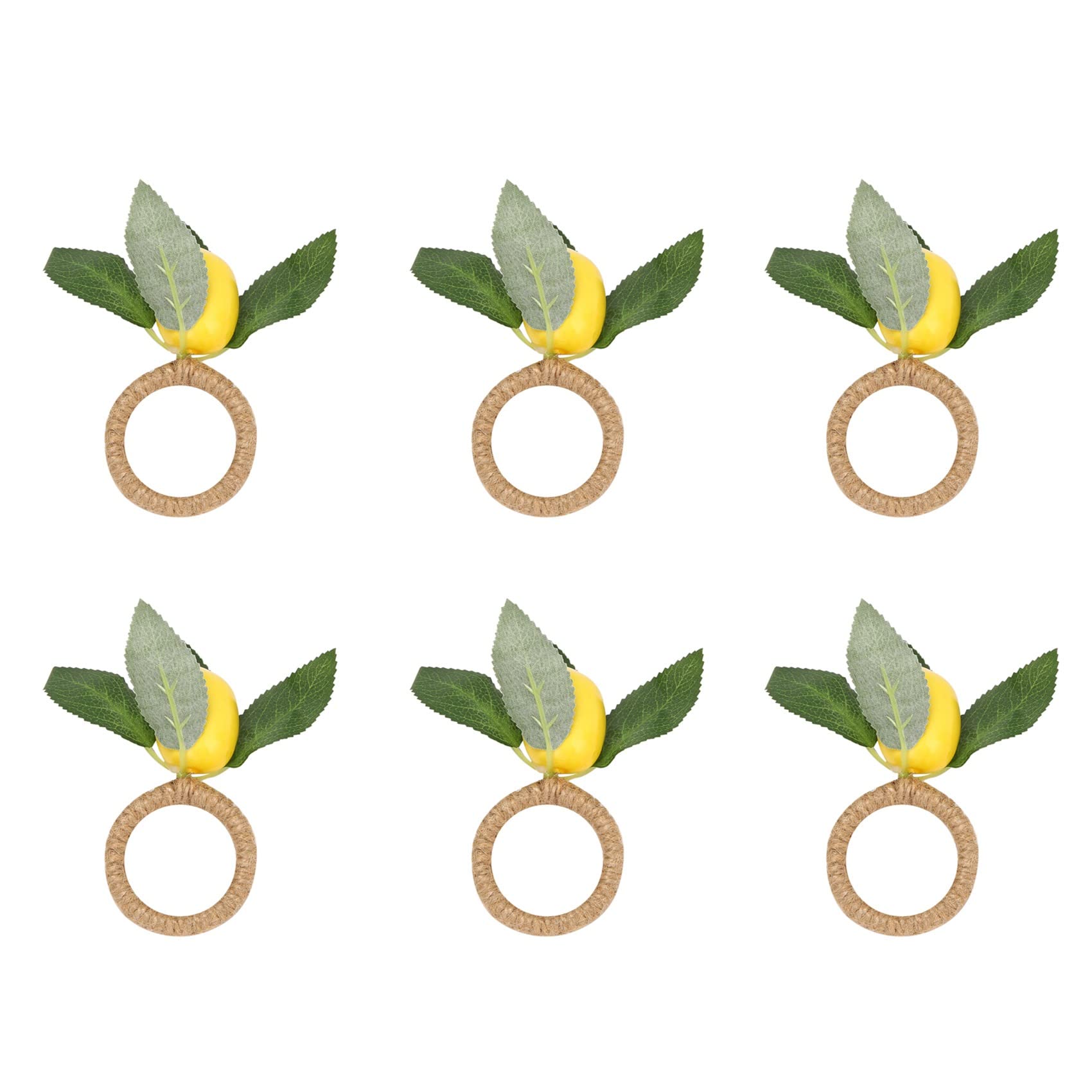 CTRLZS 6Pcs Simulation Lemon Plant Napkin Ring Fruit Meal Buckle Hotel Model Room Napkin Ring Napkin Buckle Party Supplies