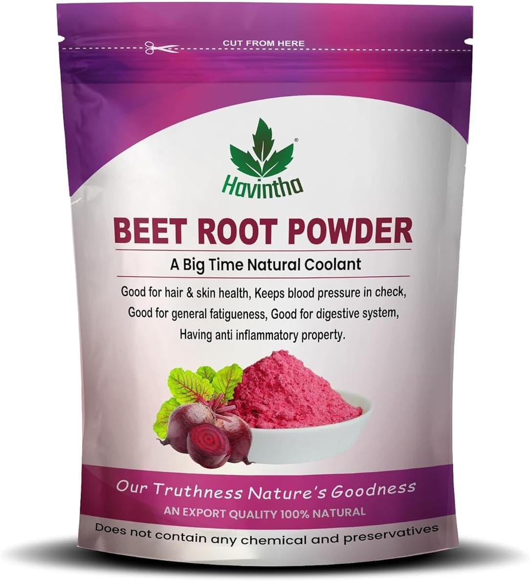 Natural Beet Root Powder For Improves Heart Health & Support Blood Pressure Level - 227 gm