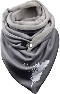 Neck Gaiter Scarf Fleece Ladies Autumn And Winter Fleece Warm Print Double Stitching Triangle Buckle Scarf Scarf Scarf