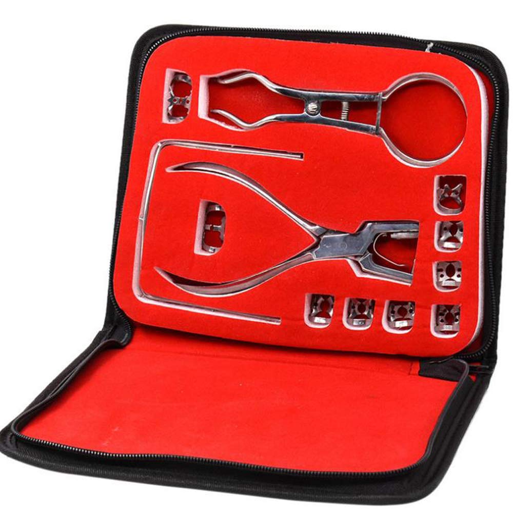 12 piezas Kit de dique de goma Perforador de goma Alicates de punzón Abrazaderas de presa Cuidado de los dientes Dental para dentista Ortodoncia.