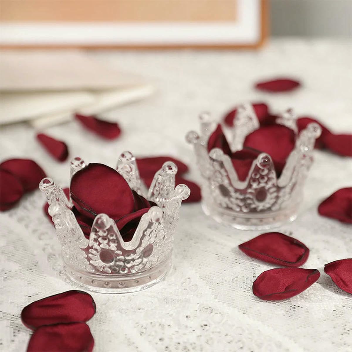 Pétales de rose artificiels bordeaux pour décoration de table de mariage et Saint-Valentin