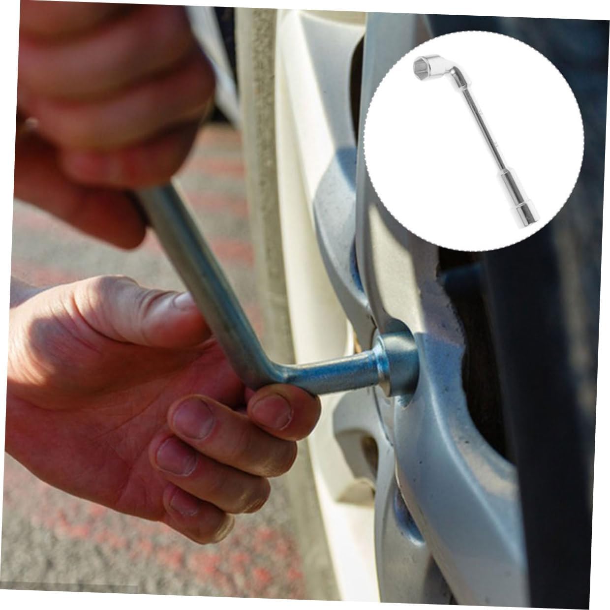 Ciieeo 21mm L-shaped Socket Wrench Automotive Tire Repair Tool Sturdy Socket Spanner for Wheel Alignment and Car Maintenance