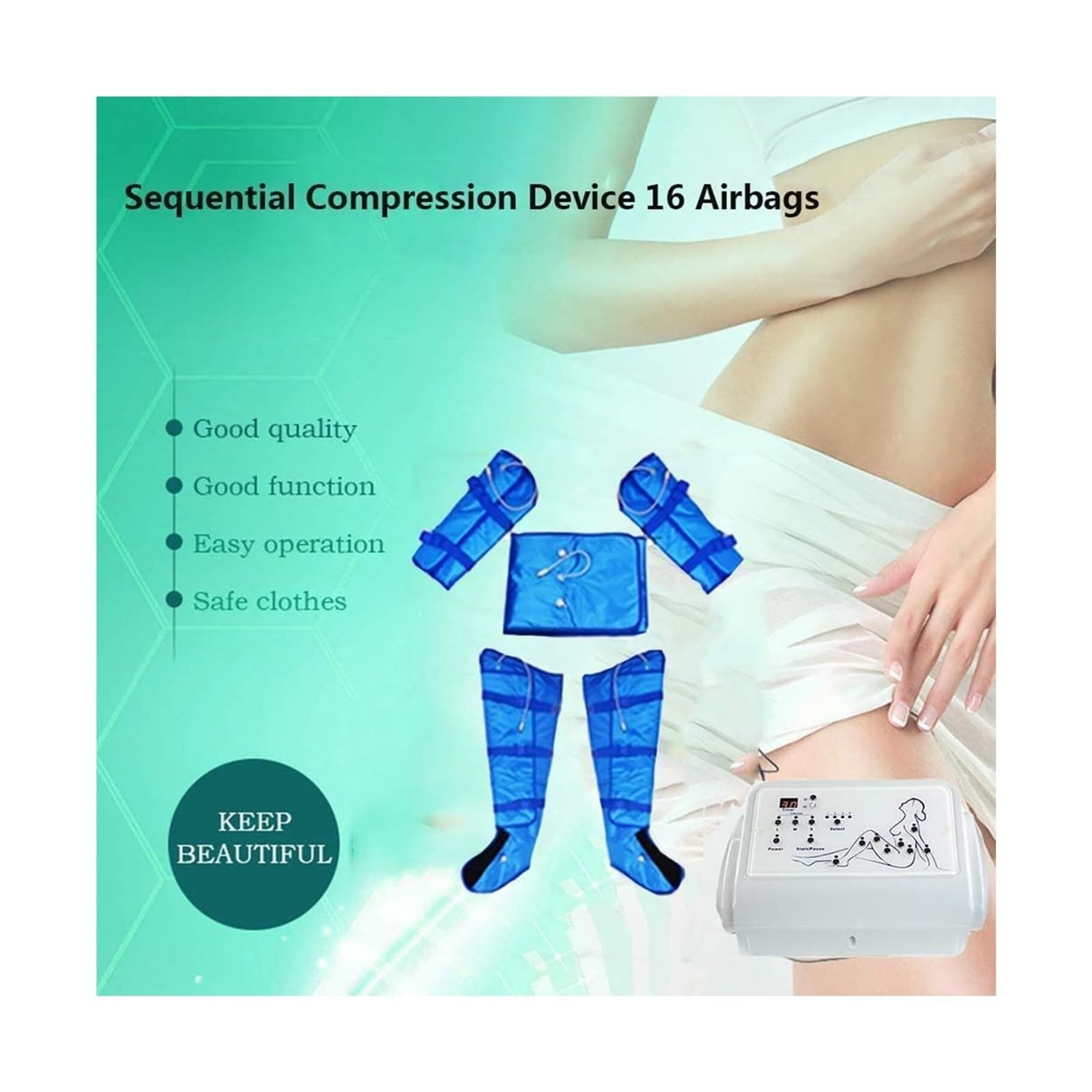Masajeador de Presión de Aire para Cuerpo Entero - Drenaje Linfático y Alivio Muscular - Dispositivo de Masaje para Brazos, Espalda y Piernas