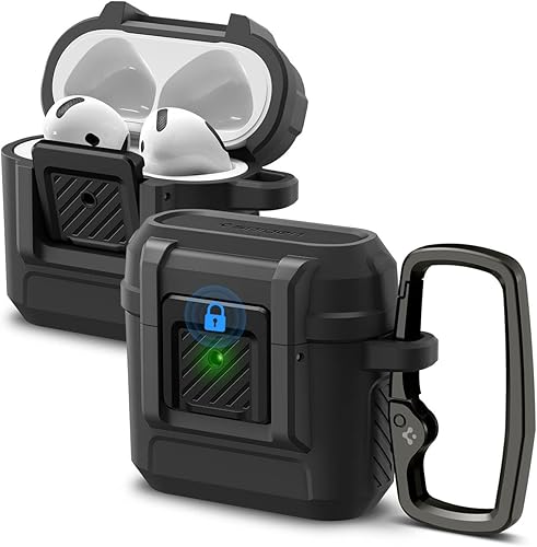 Miniatura 8 de Spigen Lock Fit - Funda diseñada para Airpods Pro de 2 generación con clip de bloqueo seguro 2022 funda para Airpods Pro 2 con llavero color caqui