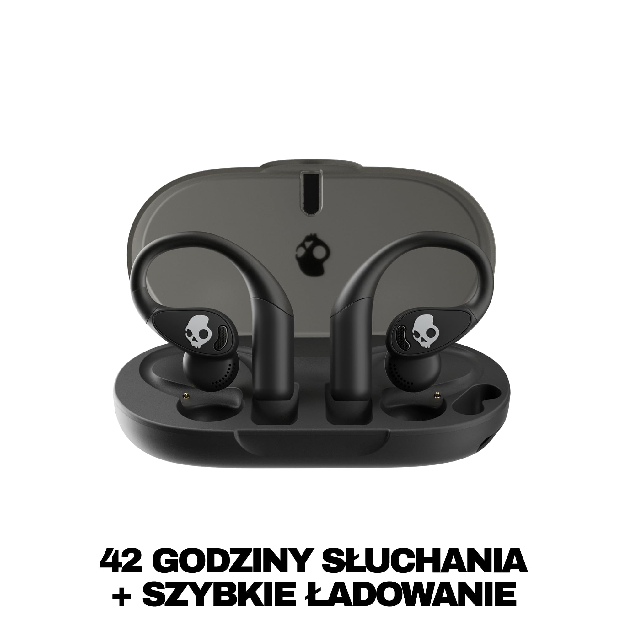 Skullcandy Push 540 Open Bezprzewodowe Słuchawki Bluetooth o Otwartej Konstrukcji, Odporne na Pot i Wodę, 42 Godz. Słuchania, Zdejmowana Opaska na Szyję, Dokładne Dopasowanie - Czarny