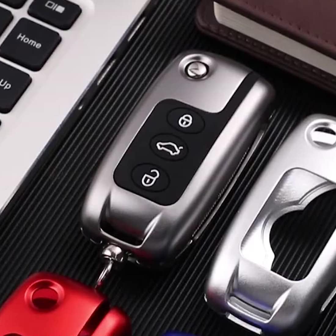 Premium Aluminum Alloy Car Key Fob Case Cover Fit for Bentley Continental GT GTC Mulsanne With Keychain/Key Ring