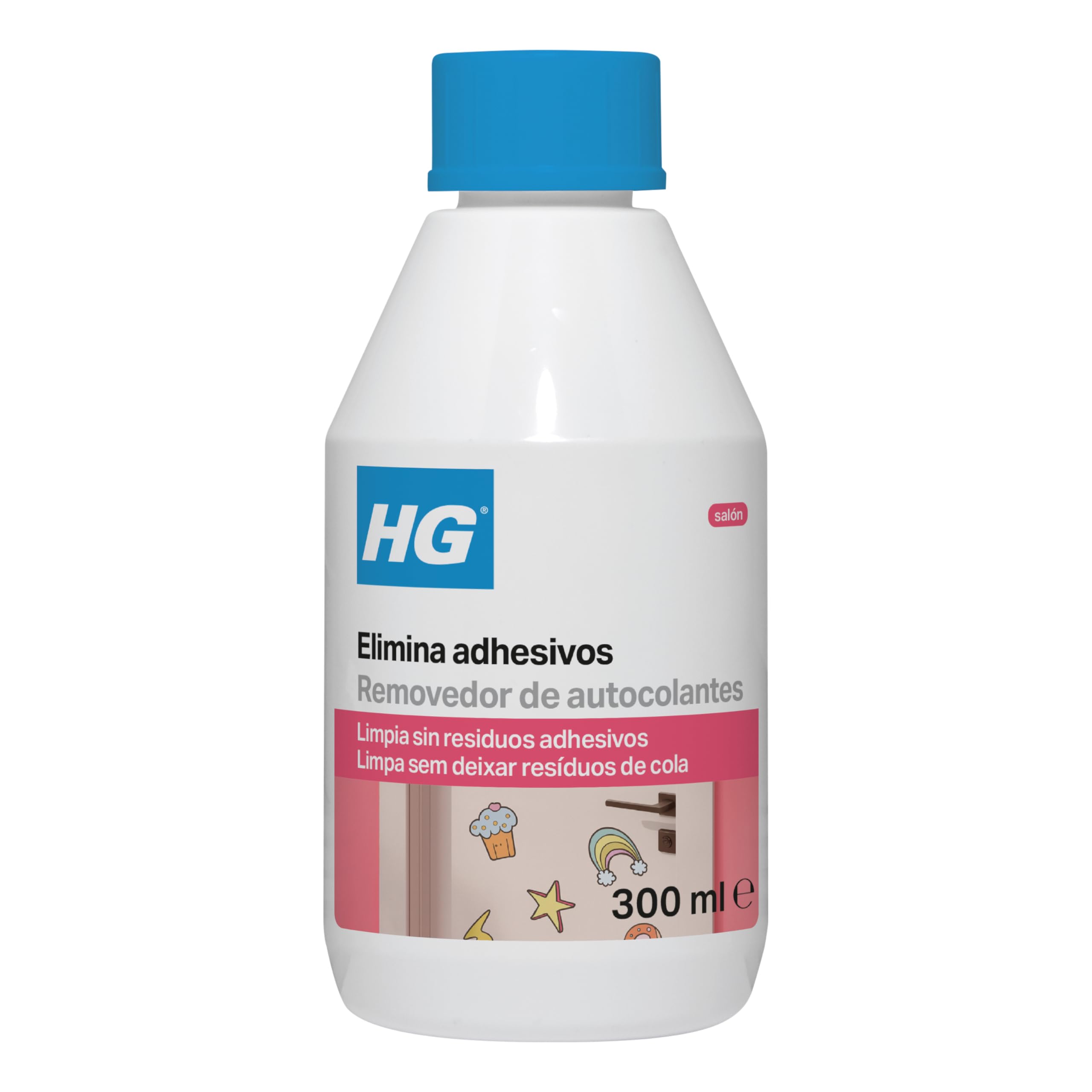 HG Elimina Adhesivos, Eliminador de Residuos y Pegamento, Producto de Limpieza para Eliminar Pegamento, Alquitrán, Grasa y Aceite - 300ml