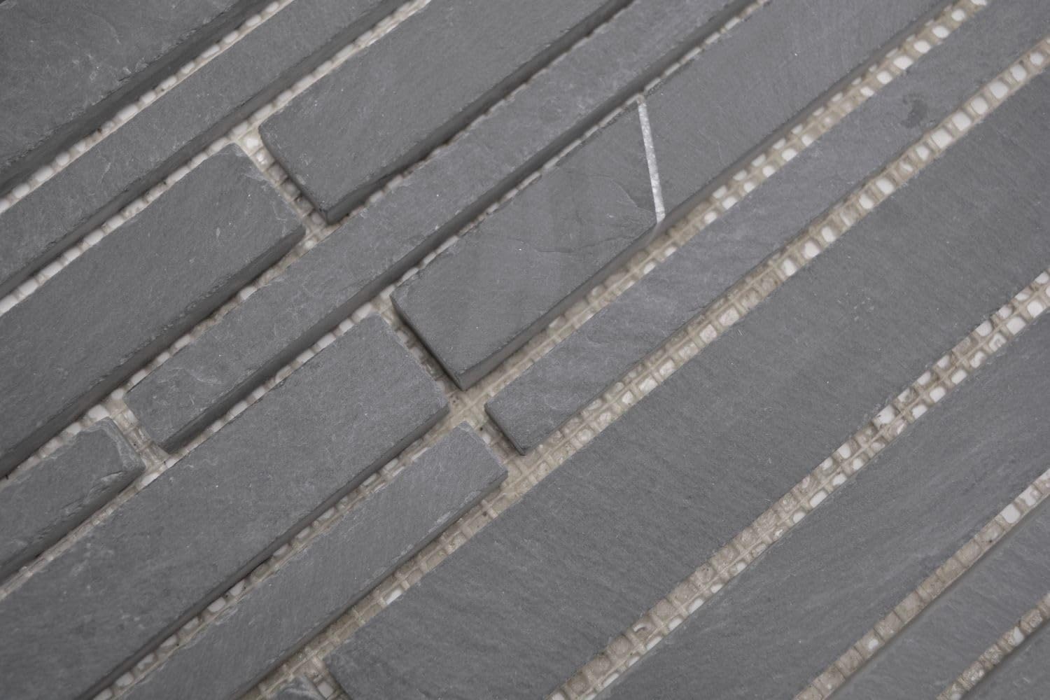 Mosaik Fliese Schiefer Naturstein schwarz Brick Schiefer für WAND BAD WC DUSCHE KÜCHE FLIESENSPIEGEL THEKENVERKLEIDUNG BADEWANNENVERKLEIDUNG Mosaikmatte Mosaikplatte