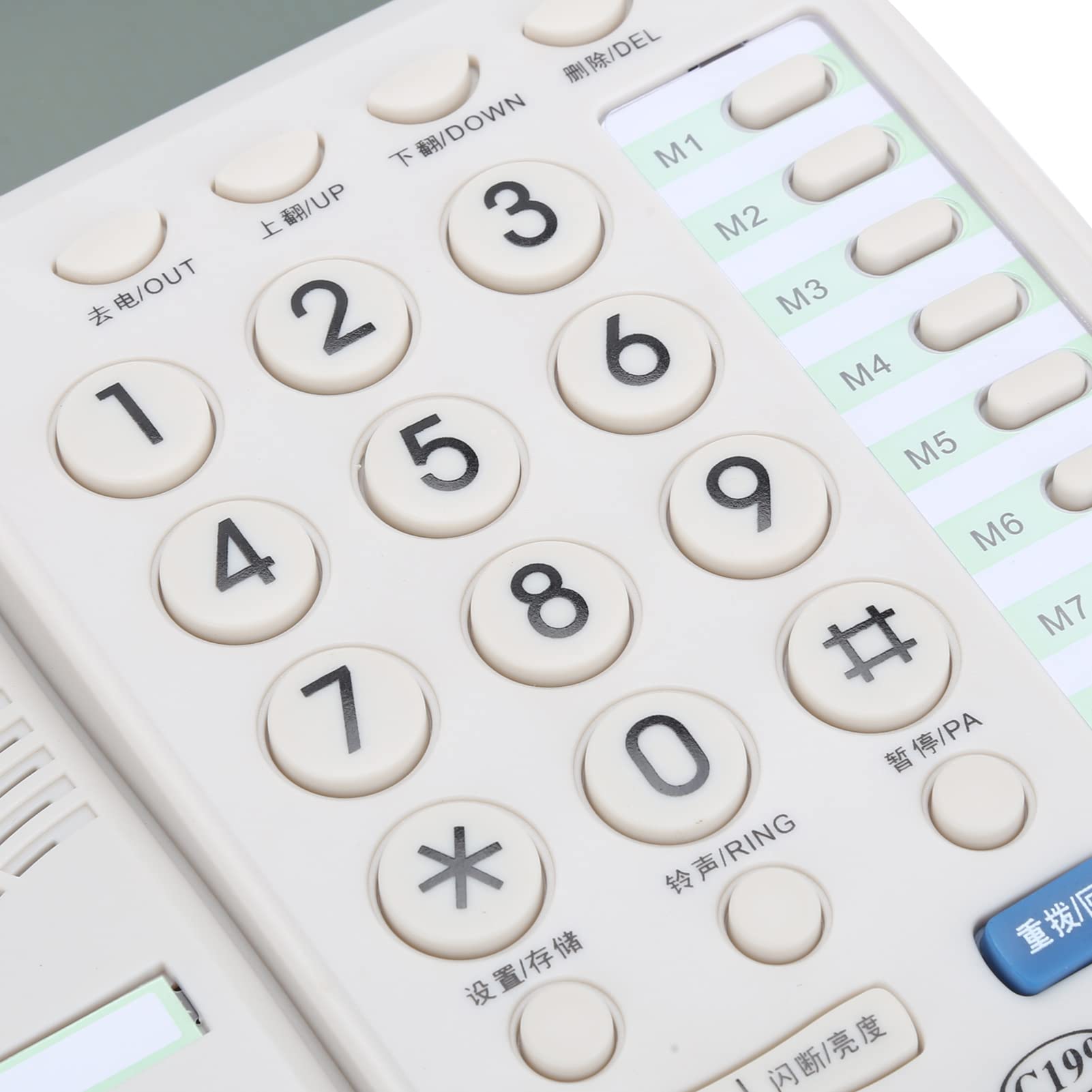 Telefono Fisso con Filo, Telefono Fisso cablato Portatile da Tavolo, Vivavoce/archiviazione Numeri, per uffici Domestici, Hotel, ristoranti