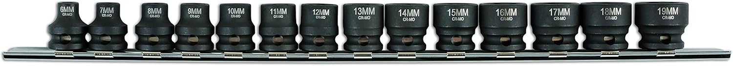 Laser LAS6689 6689 Stubby Impact Sockets 3/8" D 14pc, 3/8-inch