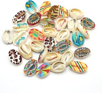 Cowrie Shell Beads, White Natural Spiral Shell Beads Summer Beach Cowrie Shells for Jewelry Making DIY Craft Bracelets, Necklaces, Anklets...
