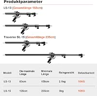 soonpho Boom Arm Pro 83-158 cm Teleszkópos Kiterjesztő Kar Súlyozó Táskával Fotóstúdió 7