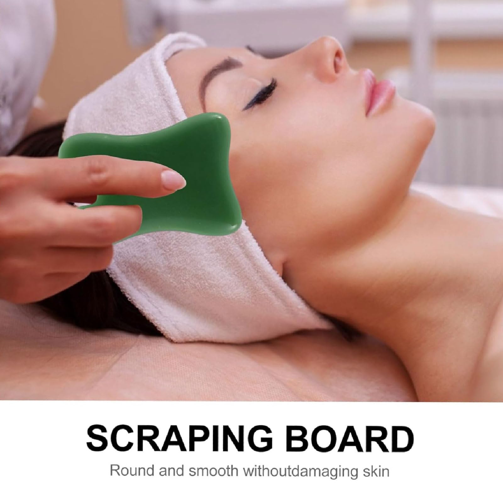 esmen Piedras de Masaje 4 Piezas de Tabla de raspado de Jade, Tabla de raspado de elevación Facial, Placa de raspado para Cara, Ojos, Cuello, Alivia líneas Finas y Arrugas guasha Facia