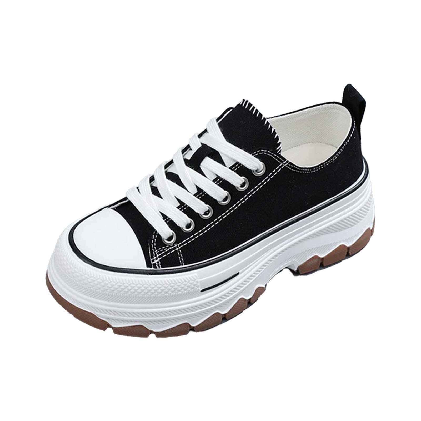 Scarpe da Passeggio da Donna Scarpe Casual alla Moda con Suola con Plateau e Design Allacciato, comode Calzature Passeggio in Denim per l'uso Quotidiano