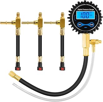 BETOOLL Digital Fuel Pressure Tester Kit - Fuel Pressure Gauge 0-300 PSI with 9.49,7.89,6.30 Fuel Line Fittings Automotive Test Tool Kit