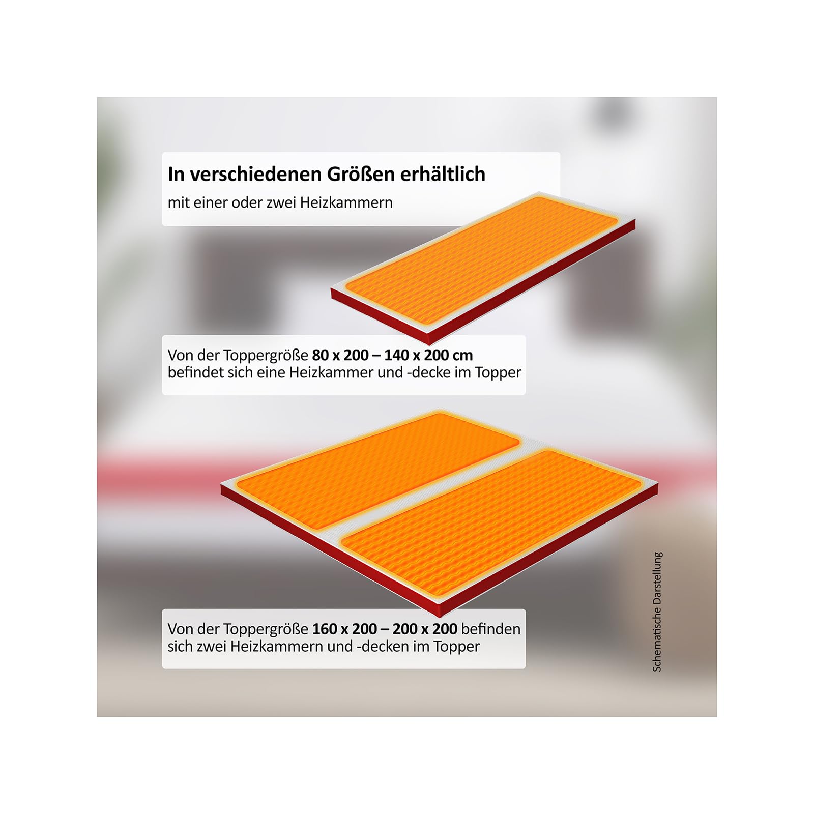 Genius Topper eazzzy - Topper Premium Heat Therapy con manta eléctrica y espuma viscoelástica con certificado Öko-Tex, 9 cm de alto, 120 x 200 cm y otros tamaños