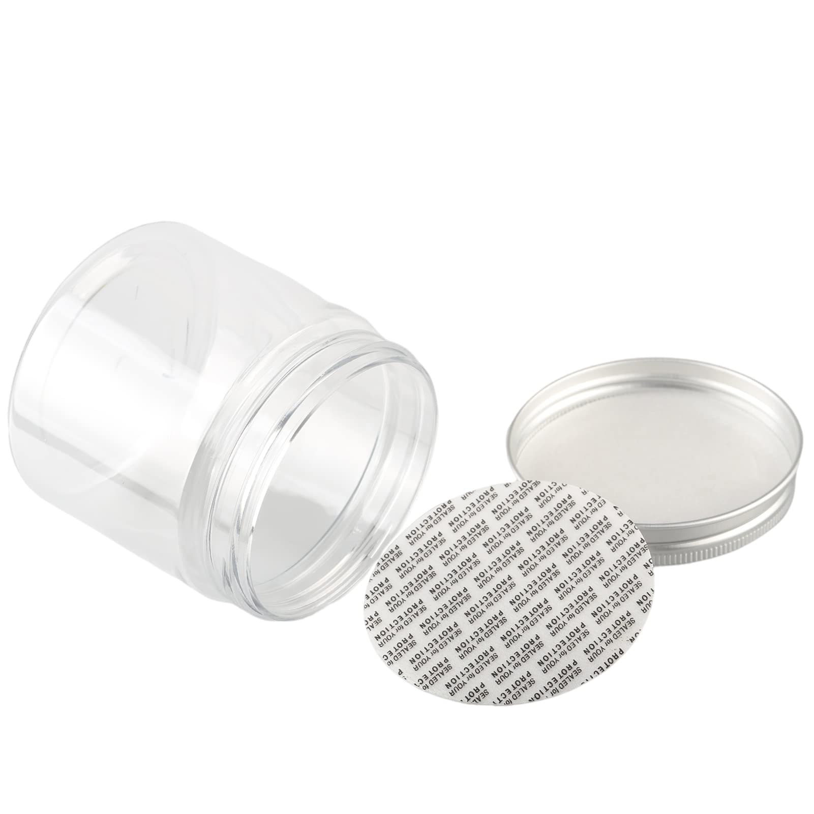 12 Pièces Vides Petit 200 ml Transparent Cosmétique Pot en Plastique avec Couvercle Argent 200 g Pots de Cosmétique Crème de Bouteille Contenant avec 6x Spatules