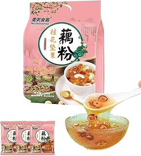 Sweet scented osmanthus, nut and lotus root powder soup17.63oz/500g Instant nutritious breakfast(35.5g*14 bags) Fast food porridge 桂花坚果藕粉500g