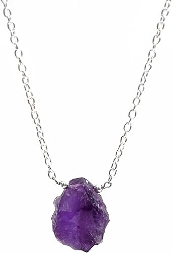 Gempires - Collar con colgante de piedra lunar arcoíris crudo para mujer, colgante de cristal de piedra lunar de 0.39 a 0.59 pulgadas, joyería de