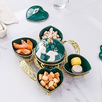 Amazon｜菓子器 菓子鉢 菓子皿 お菓子入れ 蓋付きの金属製のラックの