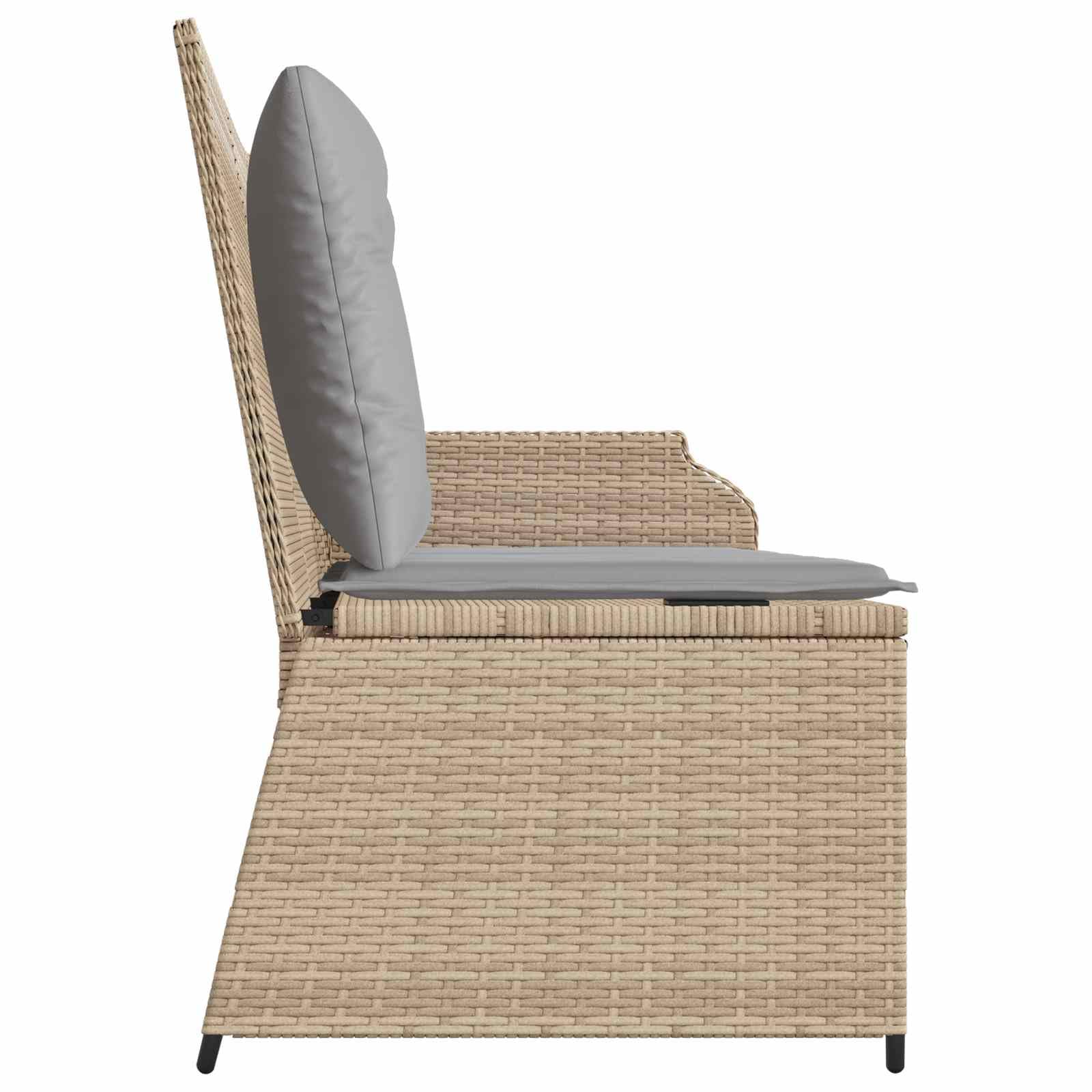 polirattan podwójna na taras i ogród nowoczesna Beżowy 110x67x95 cm