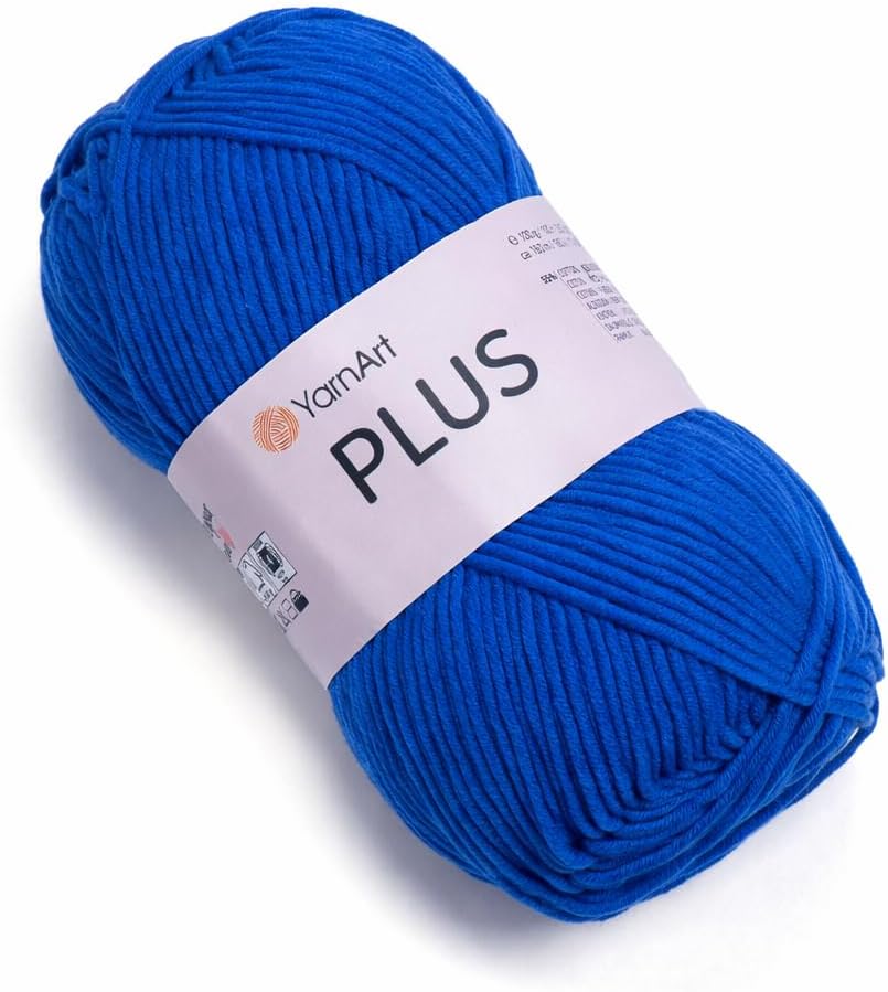 YarnArt J.Plus Cotton Blend Yarn - Knitting & Crochetting Soft Baby Yarn 55% Cotton 45% Acrylic, 100 g (3.5 oz), 160 m (174 yds), Weight : 4, (1 Skein)