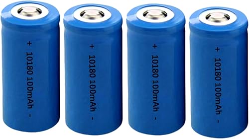 Compatible para 4 unids 3.7 V 10180 batería recargable de iones de litio baterías de celda de iones de litio pilas 100 mAh para linterna led