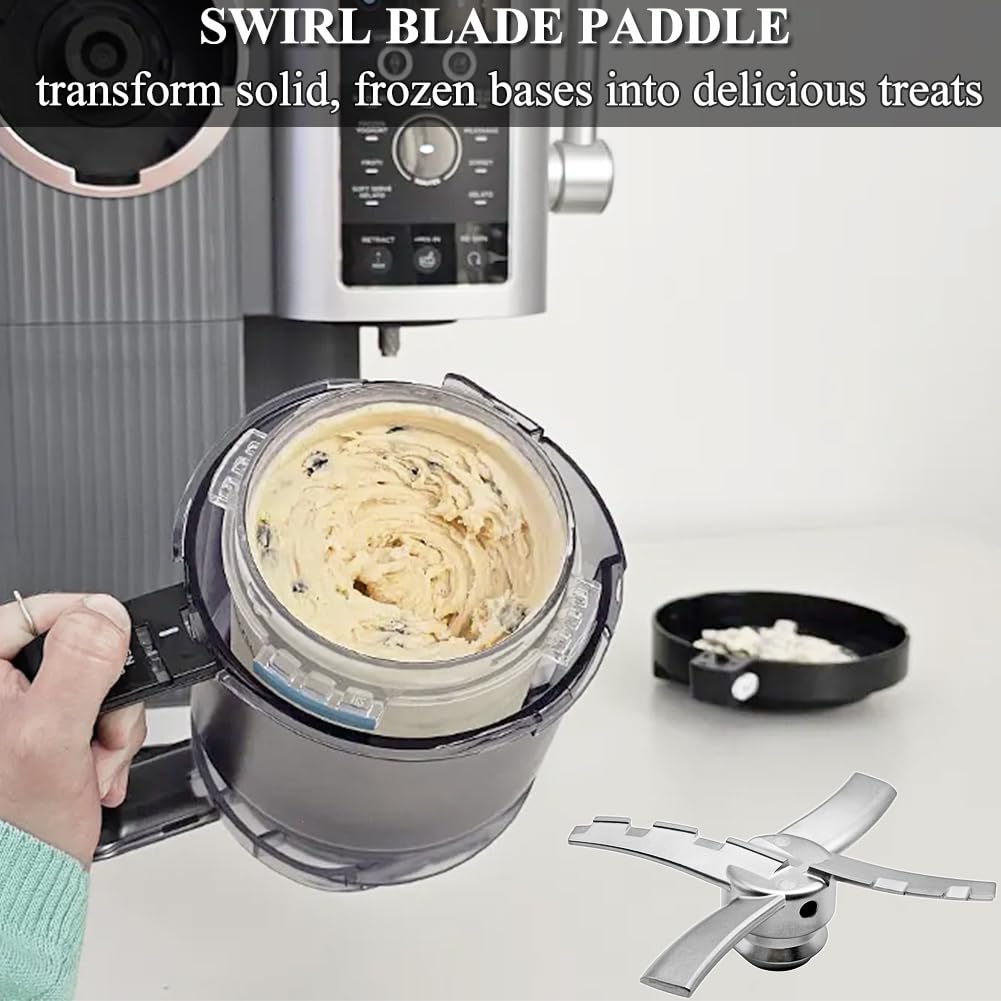 Lame de Rechange Compatible avec Ninja Swirl by CREAMi Sorbetière et machine à glaces, Lame Pale Pièce de rechange pour Ninja Creamy Ice Cream Maker NC701EU NC701 NC700 Accessoire