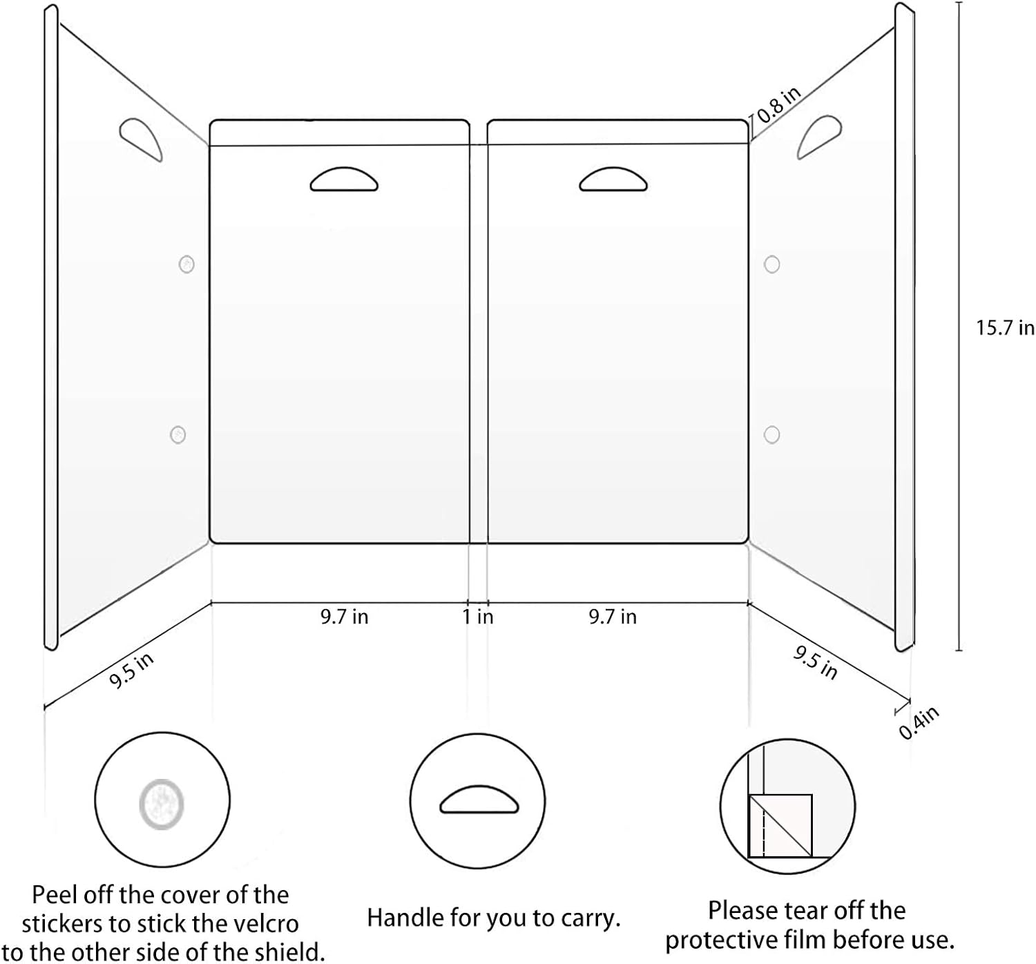 Plastic Shield for Student Desk/Table/Counter, Acrylic Desk Shield for Teachers/Kids/Classroom, Sneeze Guard for School/Office, Plastic Divider on Desktop, Partition Protector for Reception : Office Products