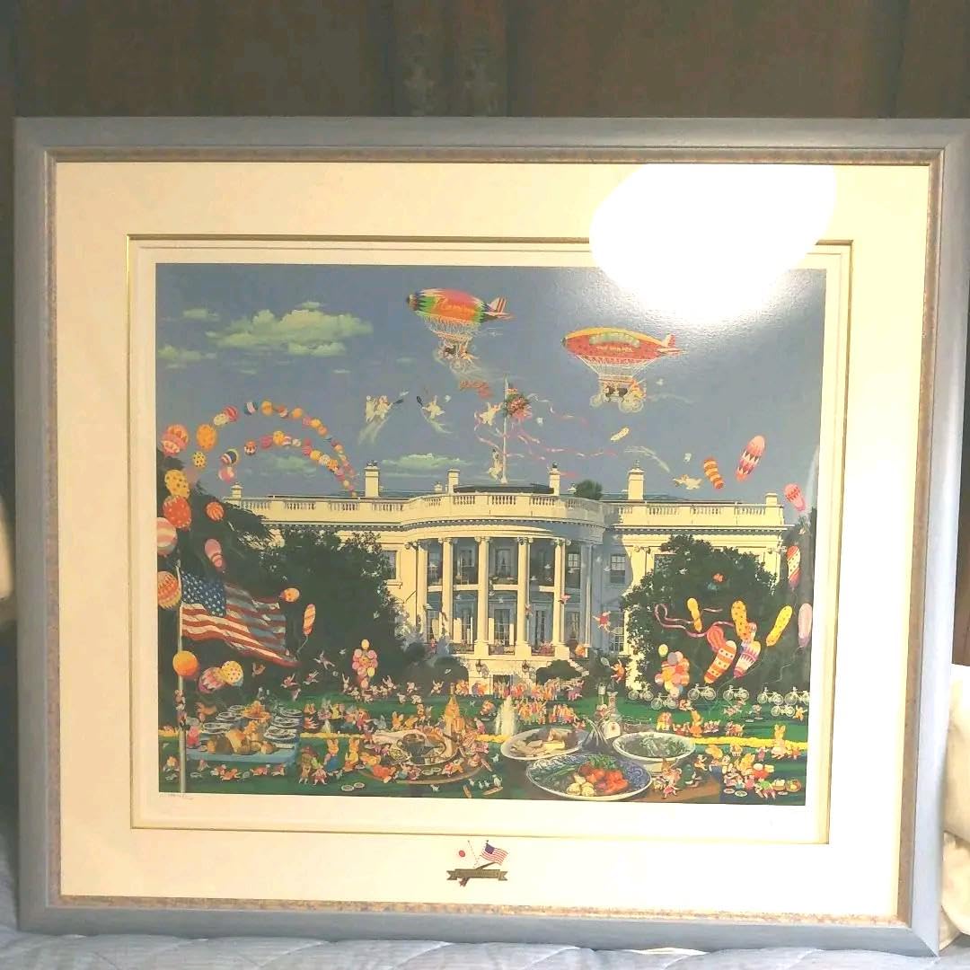 Amazon.co.jp: ヒロヤマガタ ホワイトハウスの日曜日 シルクスクリーン