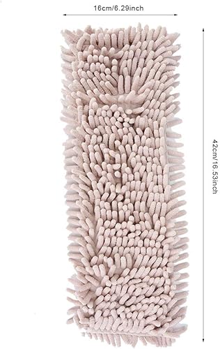 Miniatura 6 de Almohadillas reutilizables para trapeador, cabezales de repuesto planos para suelo húmedo o seco (morado) (beige)