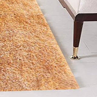 Naze Modern Shaggy Carpete for Study Room, Kids Room Room Door, Bathroom, Play Room ('Gold, 1.5x3 feet