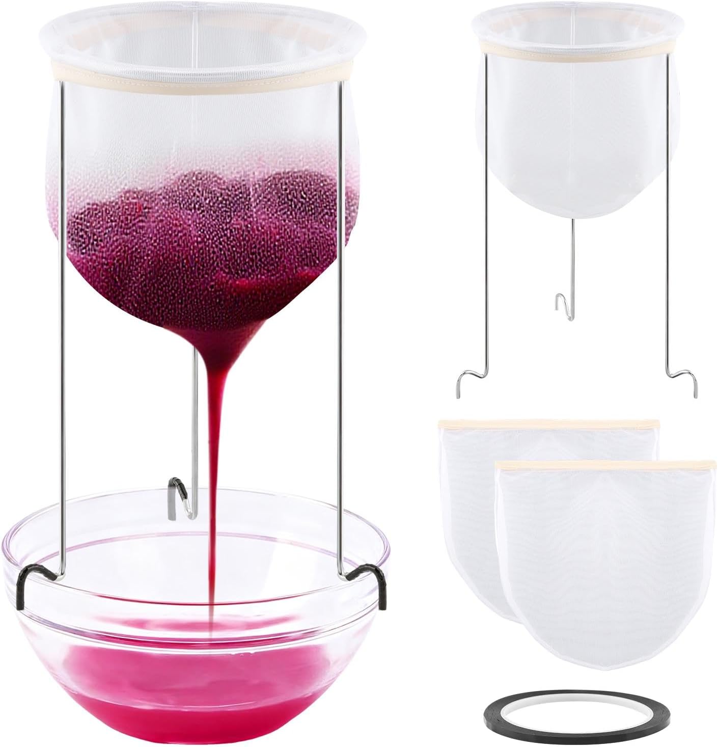 Stable Jelly Strainer Stand with 3 Strainer Bags And 1roll Adhesive Tape